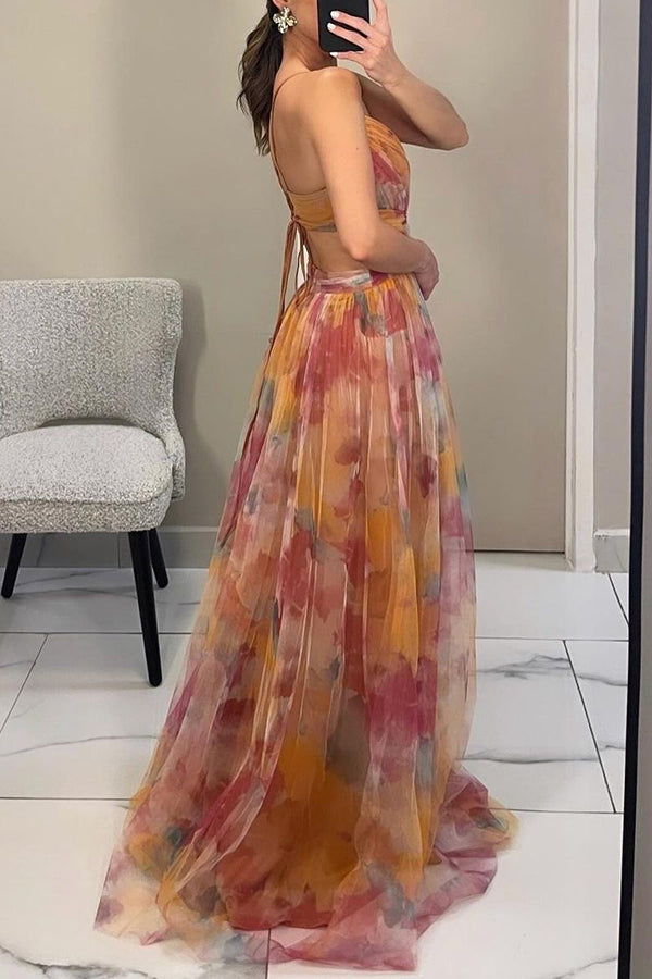 FLORELLA | Robe Maxi Bohème avec Imprimé Floral Romantique