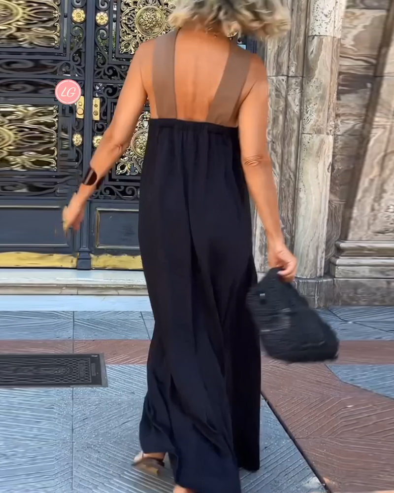 SIENNA | Robe Élégante avec Dos Exposé et Col à la Mode