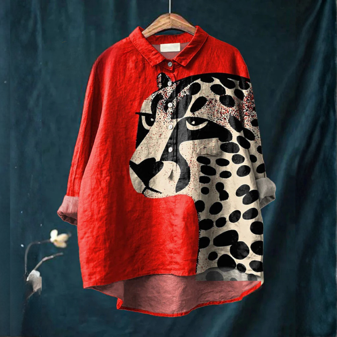 Liora™ | Blouse en Lin Éternelle avec Imprimé