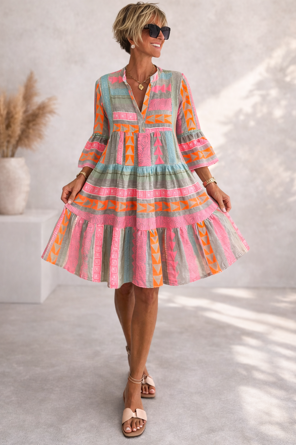 NOVA | Robe Midi Vibrante Confort Aéré Style Week-end