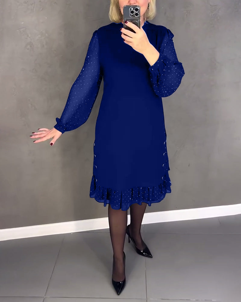 ELIANA | Robe Élégante avec Manches Transparentes et Coupe Flatteuse pour les Occasions d'Automne