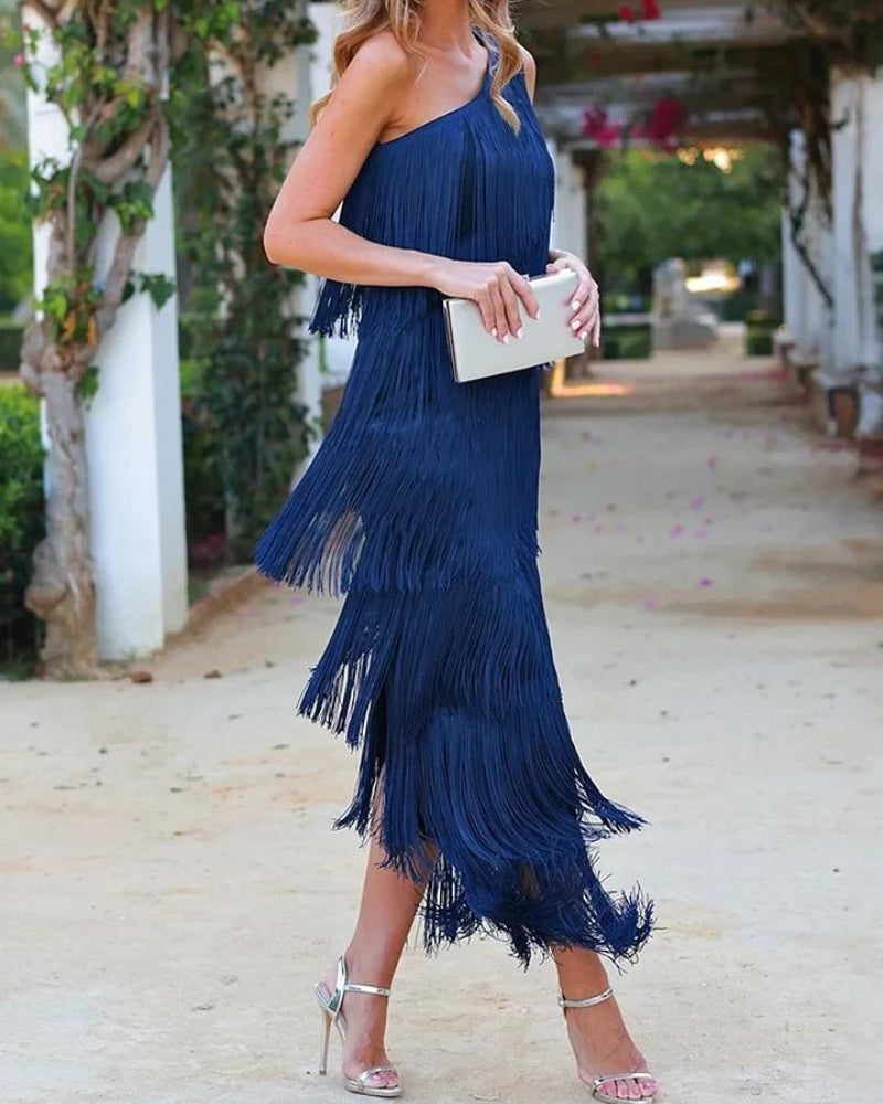 Lauren | Robe Élégante et Raffinée avec Franges