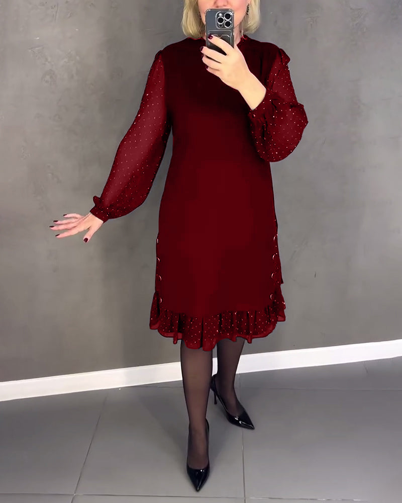 ELIANA | Robe Élégante avec Manches Transparentes et Coupe Flatteuse pour les Occasions d'Automne