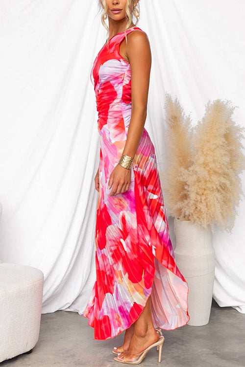 Elin™ | Robe imprimée plissée vibrante