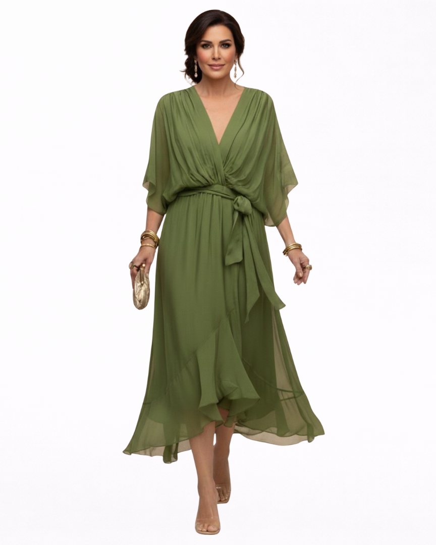 Julieta | Robe en chiffon décolleté en V