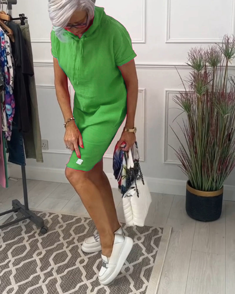INES | Robe décontractée avec capuche et manches courtes parfaite pour l'été