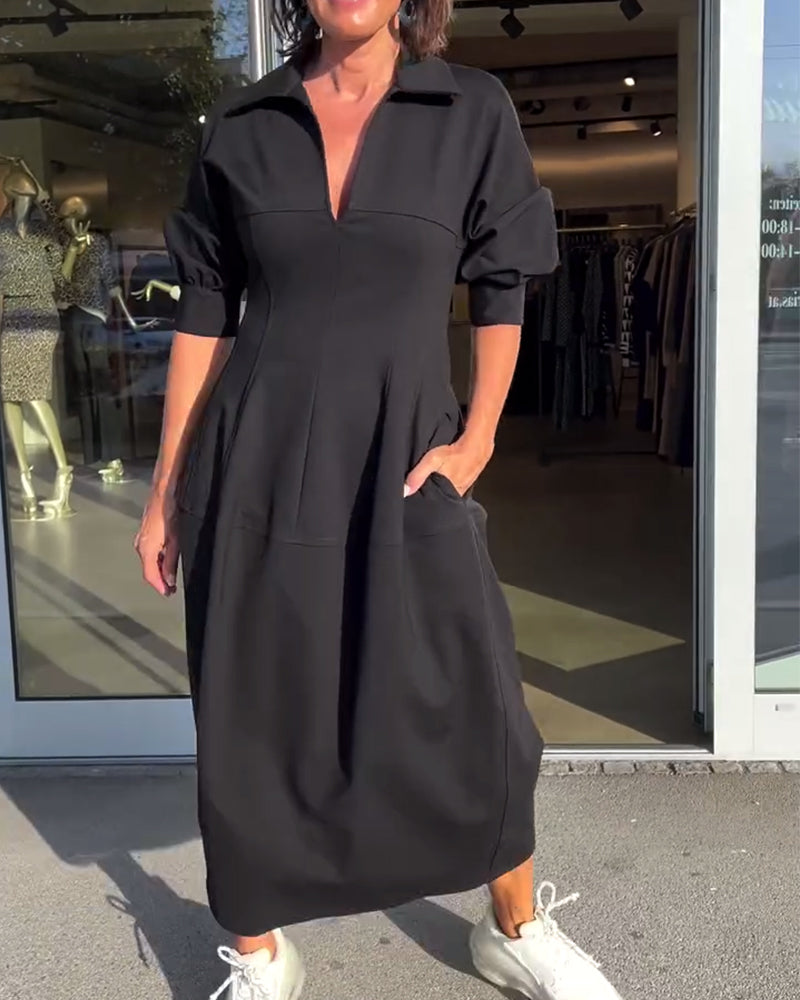 CATERINA | Robe Midi avec Ligne Élégante et Confort Maximum du Matin au Soir
