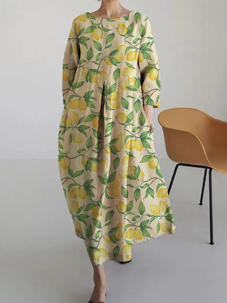 AURORA | Robe Midi avec Imprimé Floral et Style Confortable et Aéré Parfait pour l'Été