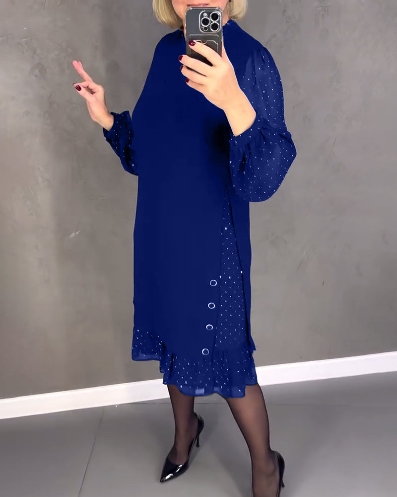 ELIANA | Robe Élégante avec Manches Transparentes et Coupe Flatteuse pour les Occasions d'Automne