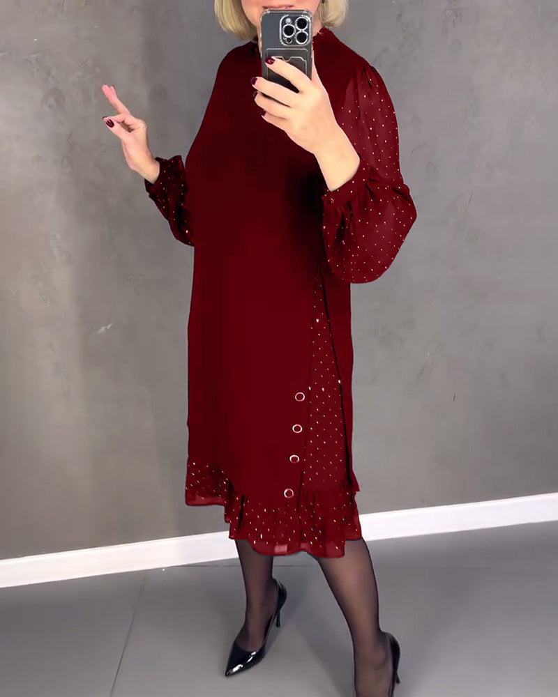 ELIANA | Robe Élégante avec Manches Transparentes et Coupe Flatteuse pour les Occasions d'Automne