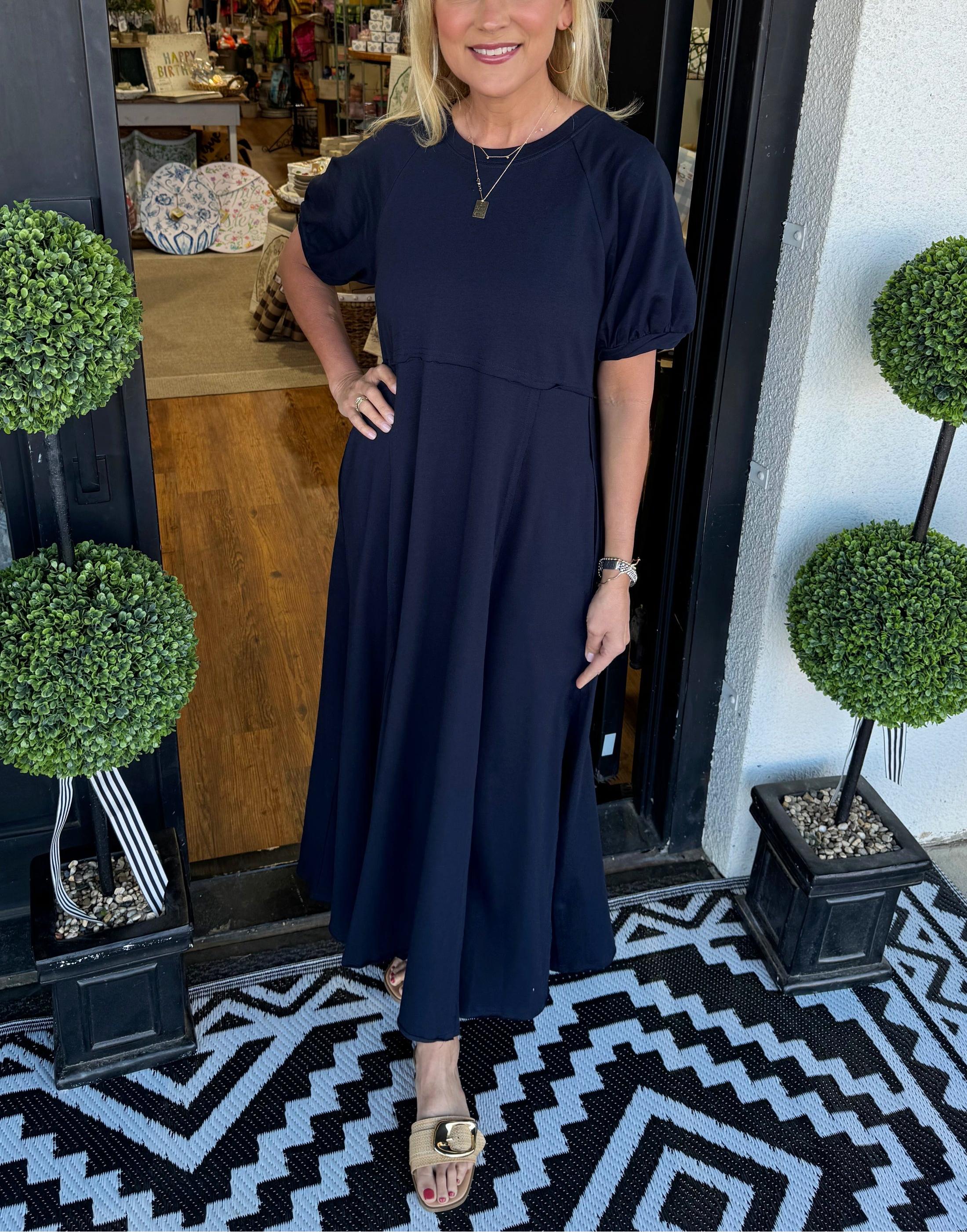 ODETTE | Robe Maxi à Manches Bouffantes pour une Grâce et un Confort Flatteurs