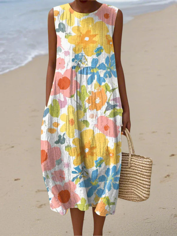Ella™ Robe Midi à Fleurs Pastel