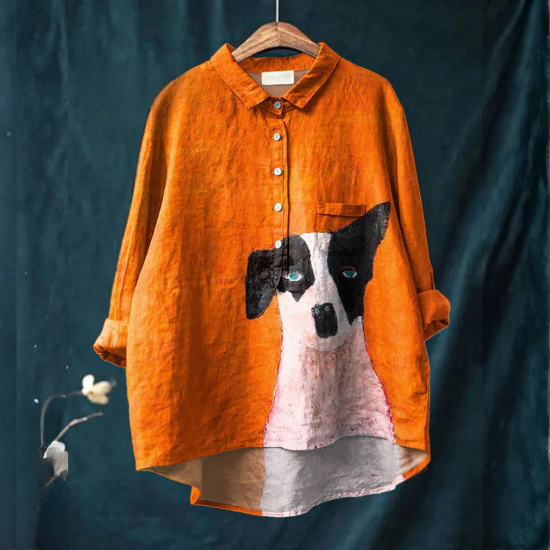 Marisol™ | Blouse en Lin de Luxe avec Imprimé