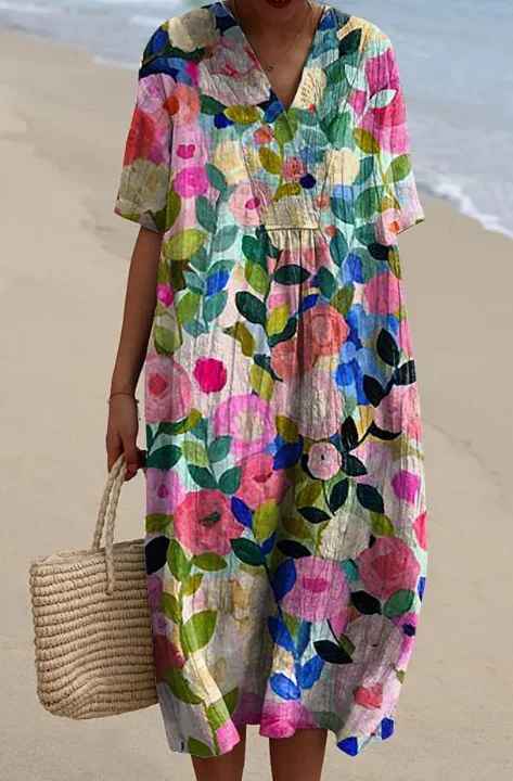 Robe imprimée brise d'été