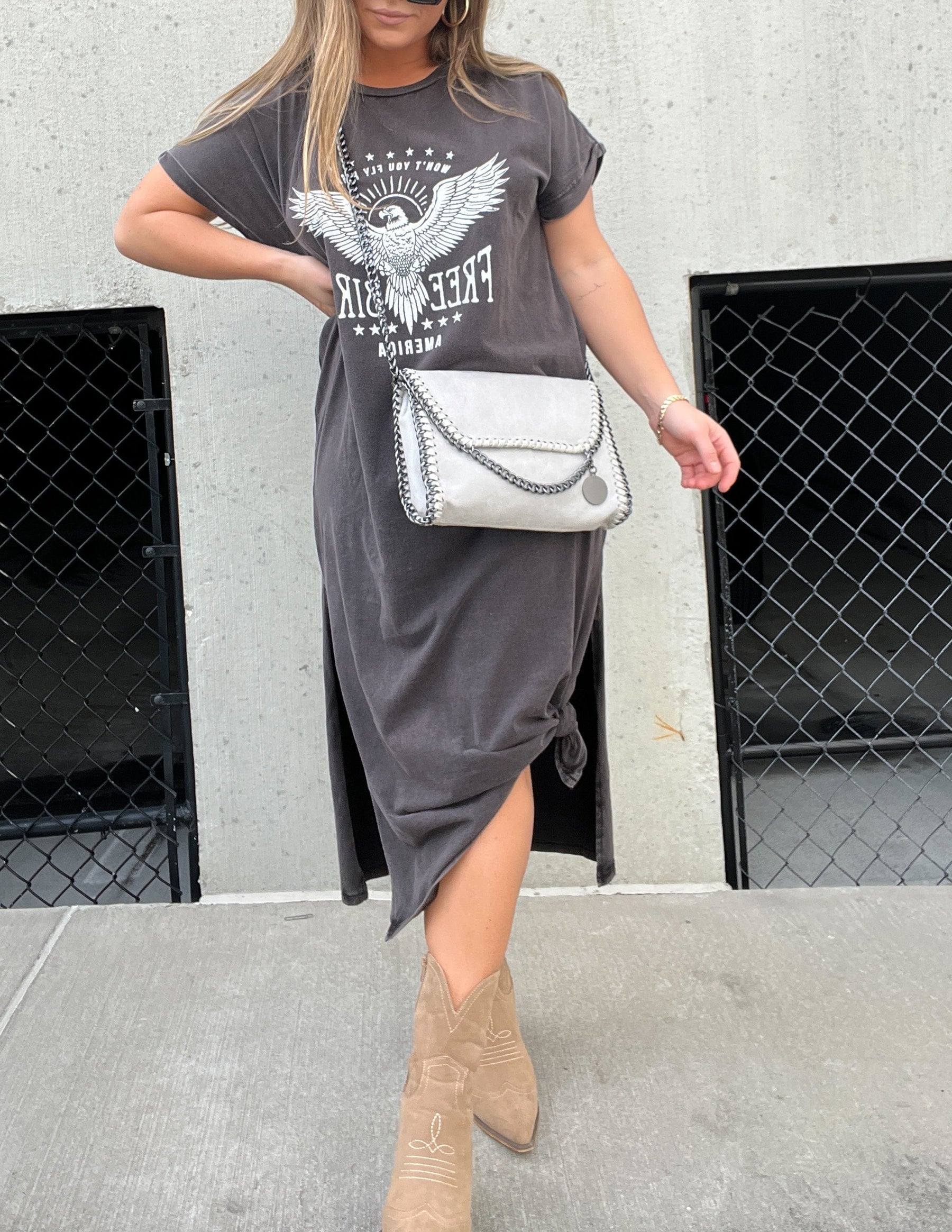 Robe Midi avec Imprimé Oiseau