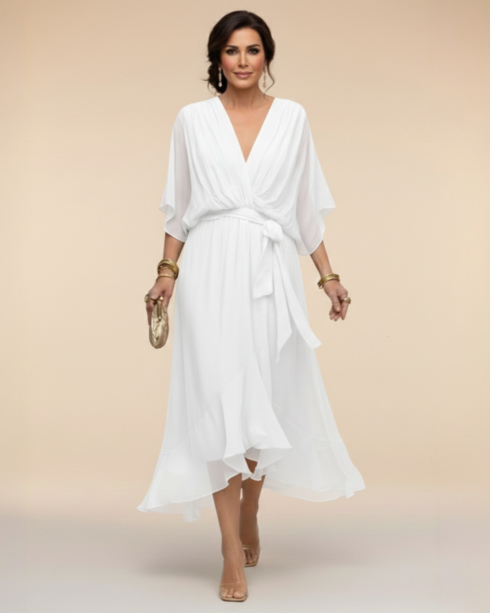 Julieta | Robe en chiffon décolleté en V