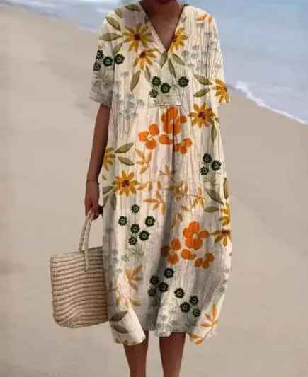 Robe imprimée brise d'été