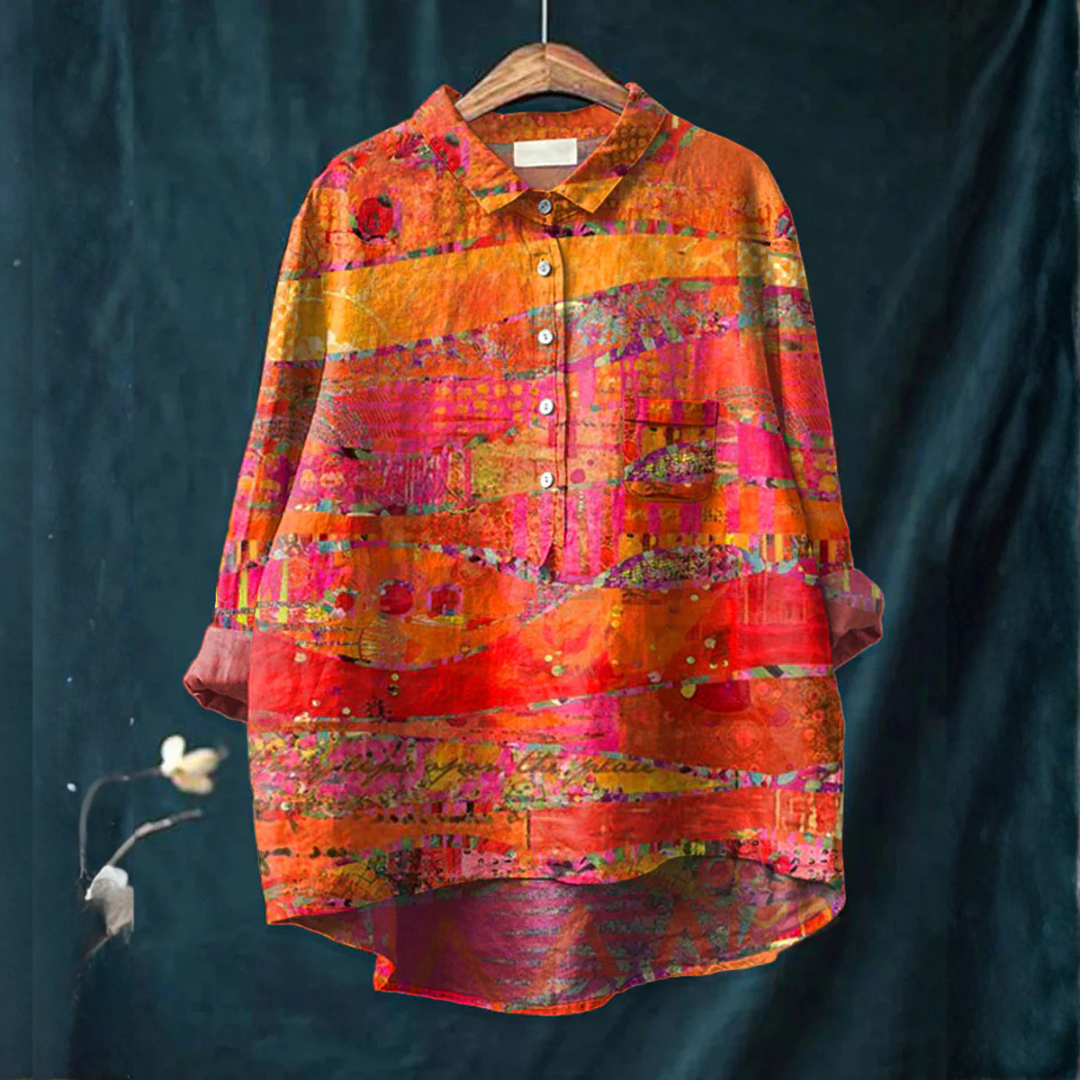 Cosima™ | Chemise en Lin Élégante avec Motif