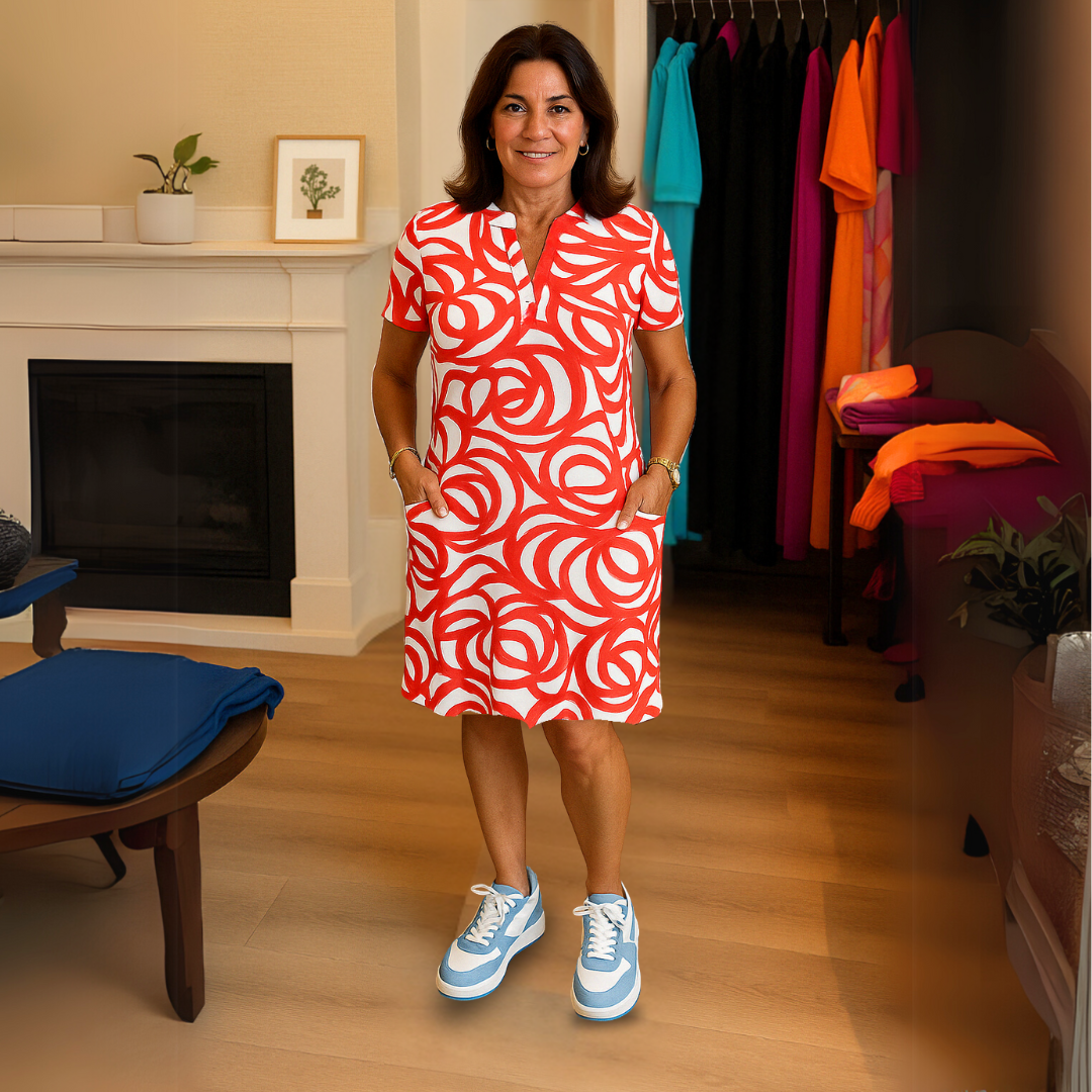 Monique™ | Robe Imprimée avec Élégance Polyvalente et Confort Quotidien