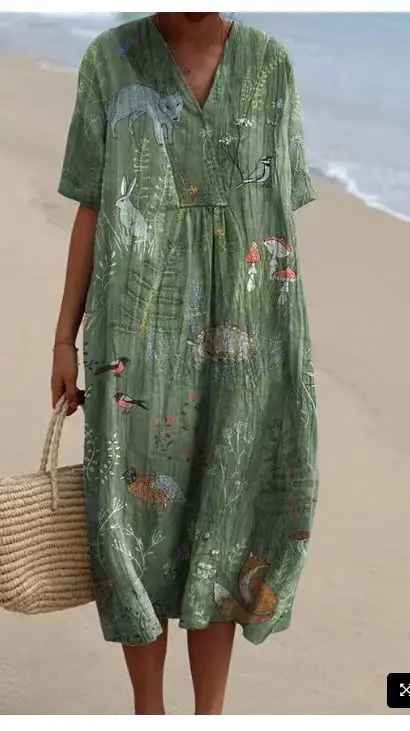 Robe imprimée brise d'été
