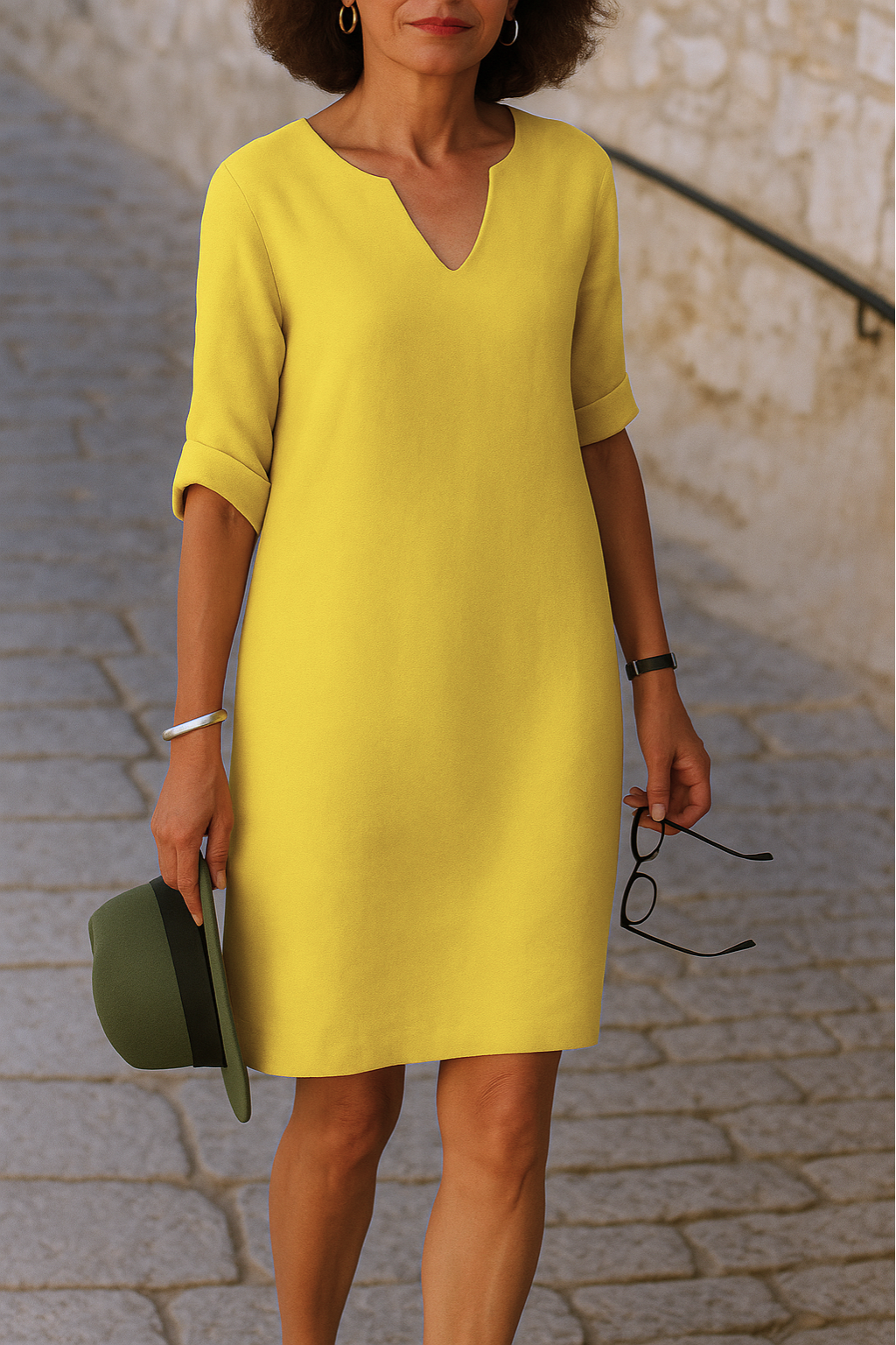 ADRIANA | Robe fluide avec décolleté en V et ligne élégante pour chaque moment de la journée