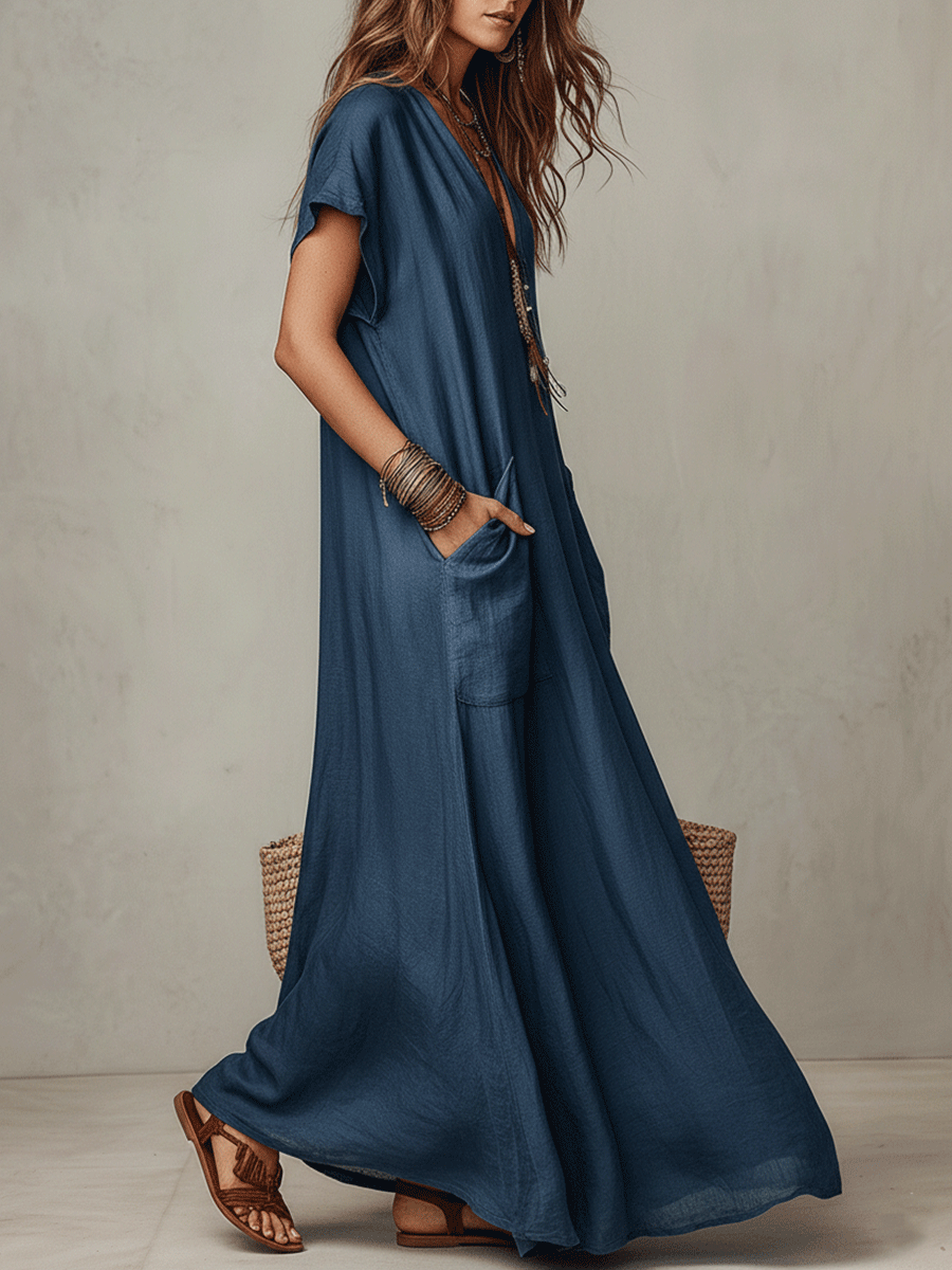 Robe maxi bohème à chute fluide sans effort