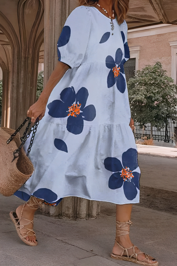 Iris | Robe Midi Élégante et Confortable