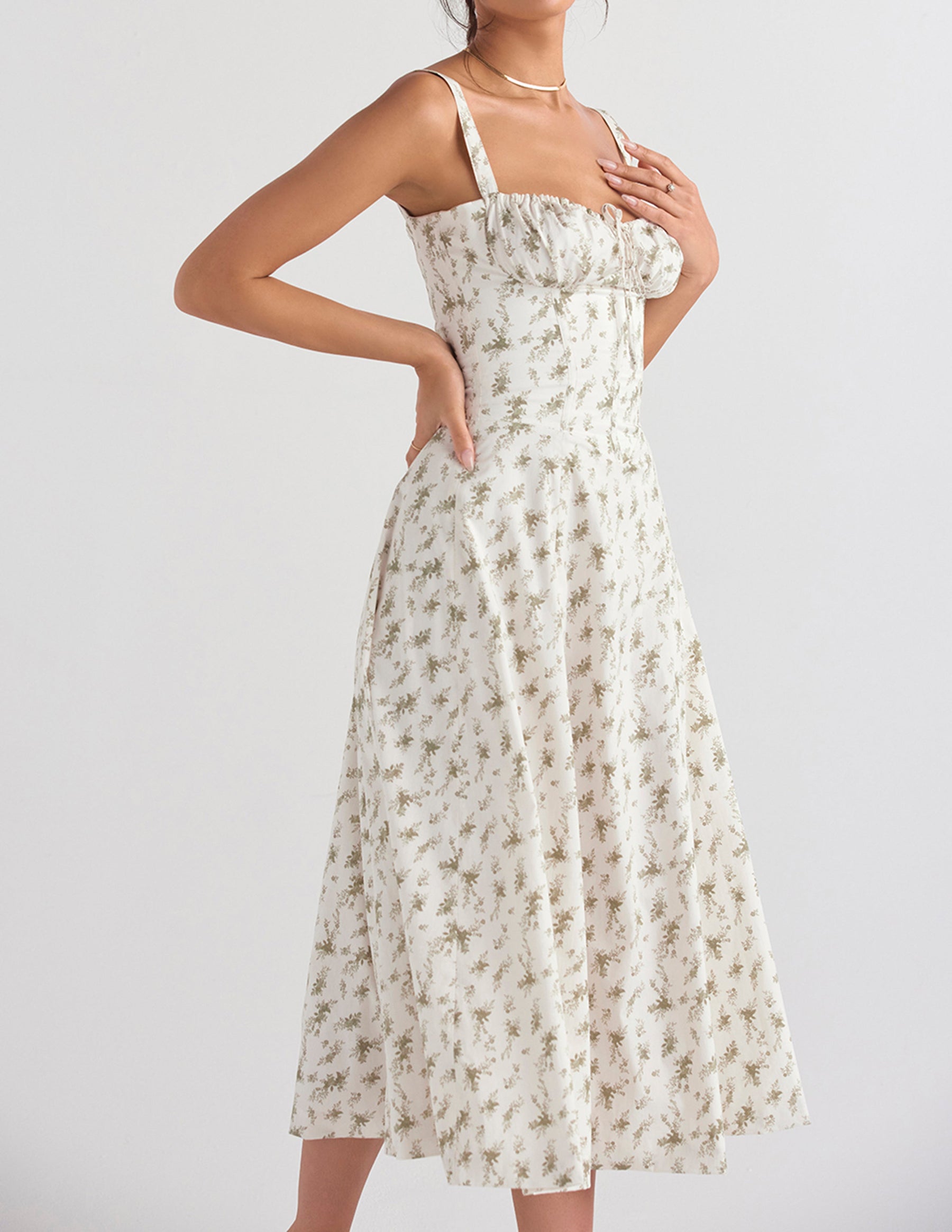 Robe Chemise Zigzag avec Imprimé de Roses