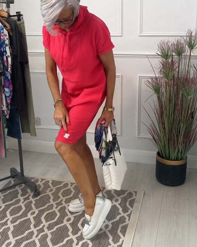 INES | Robe décontractée avec capuche et manches courtes parfaite pour l'été