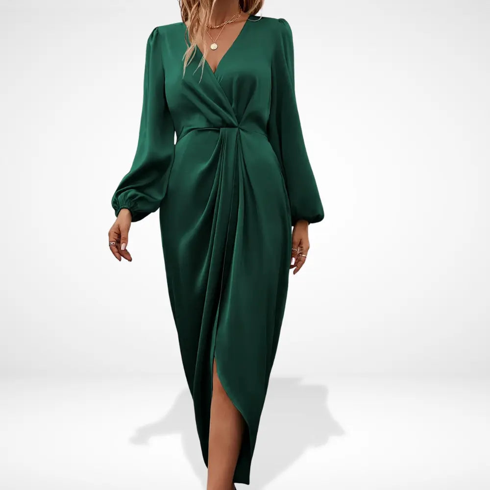 Martina | Robe de soirée midi avec drapé central