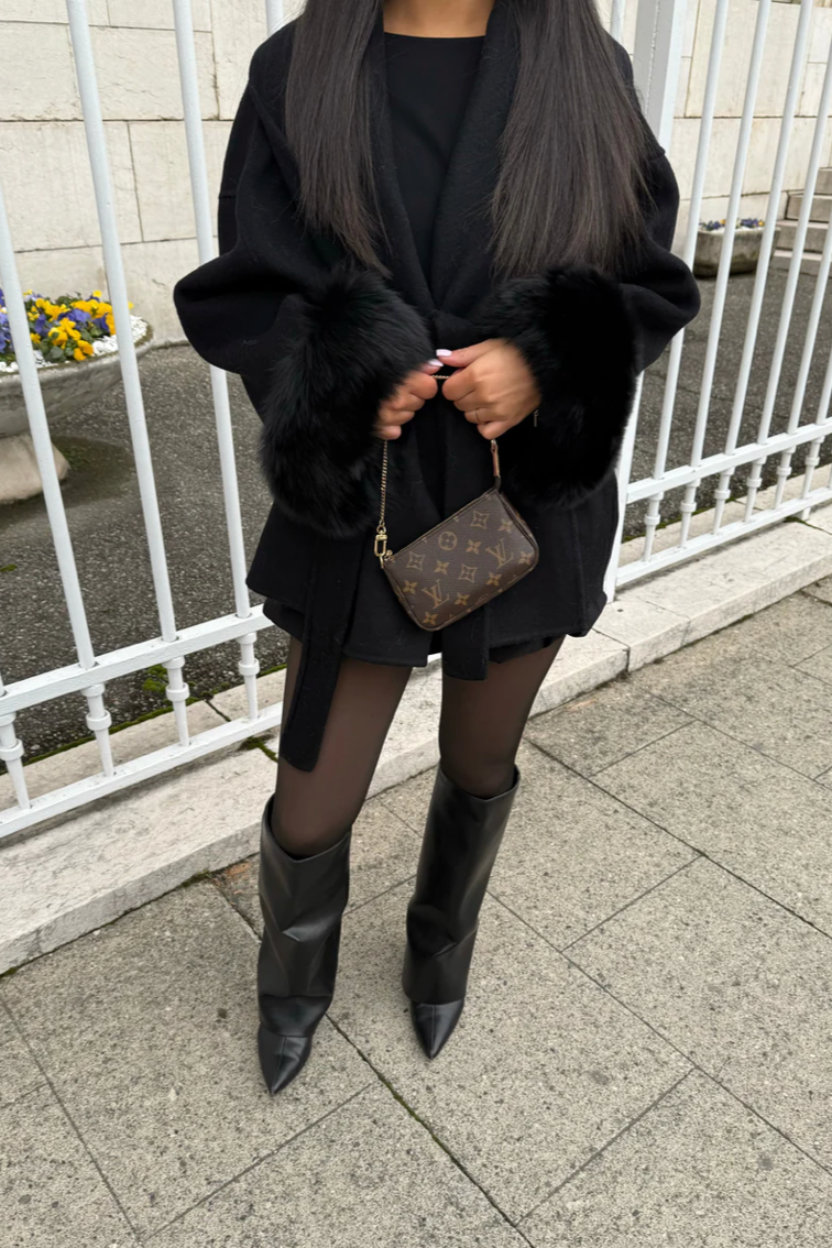 Aurelia™  | Manteau en Laine avec Fourrure