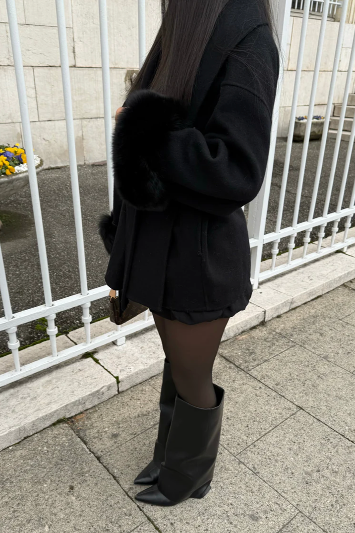 Aurelia™  | Manteau en Laine avec Fourrure