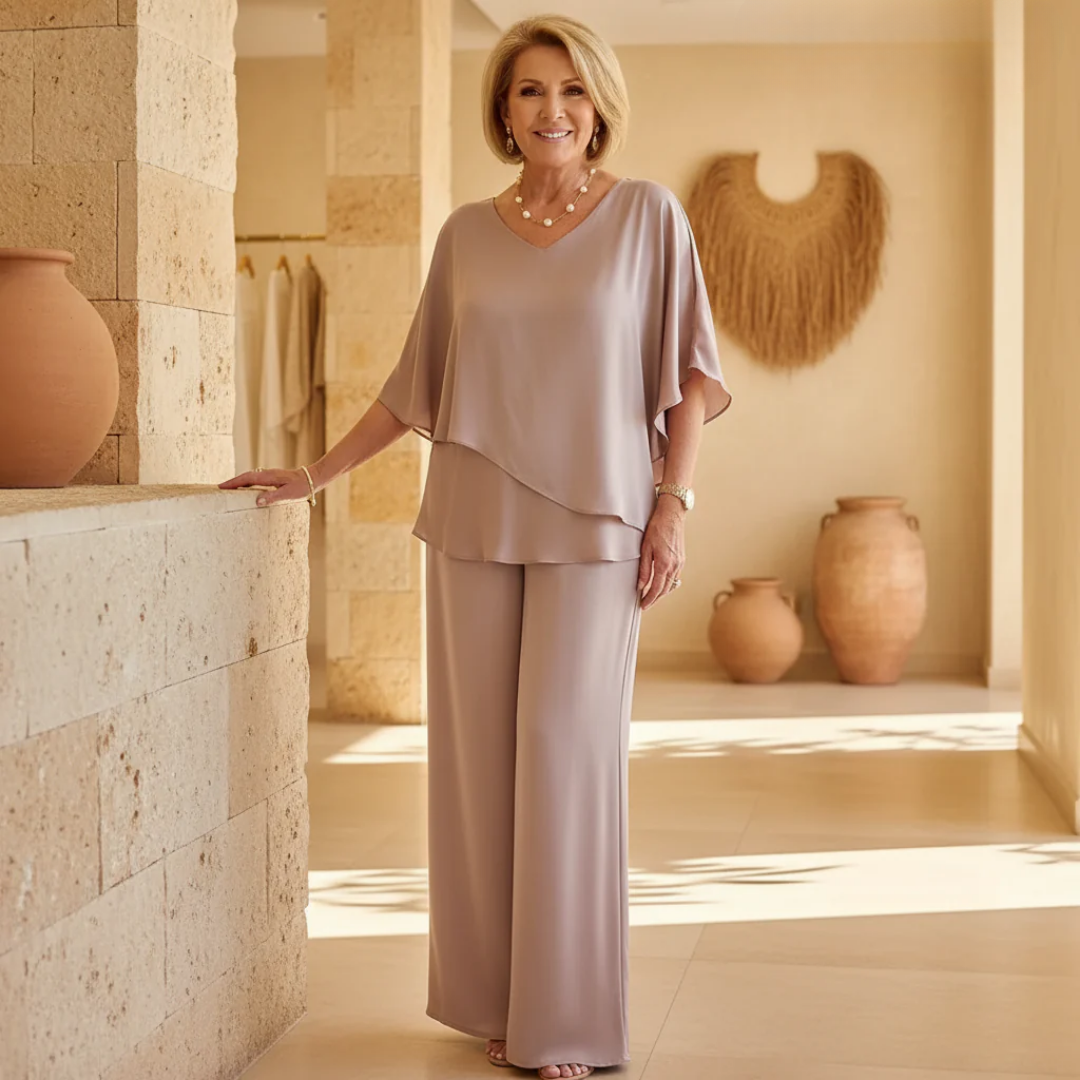 Martha | Ensemble de deux pièces avec pantalon à jambes larges