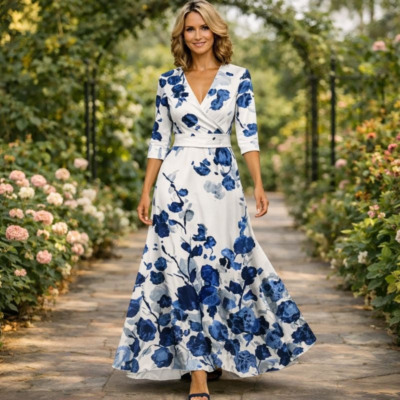 Fleur™ | Robe Fleurie Élégante à Col en V