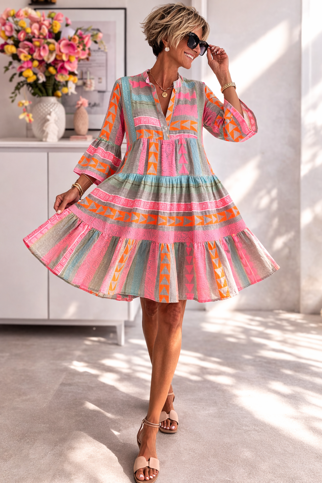 NOVA | Robe Midi Vibrante Confort Aéré Style Week-end
