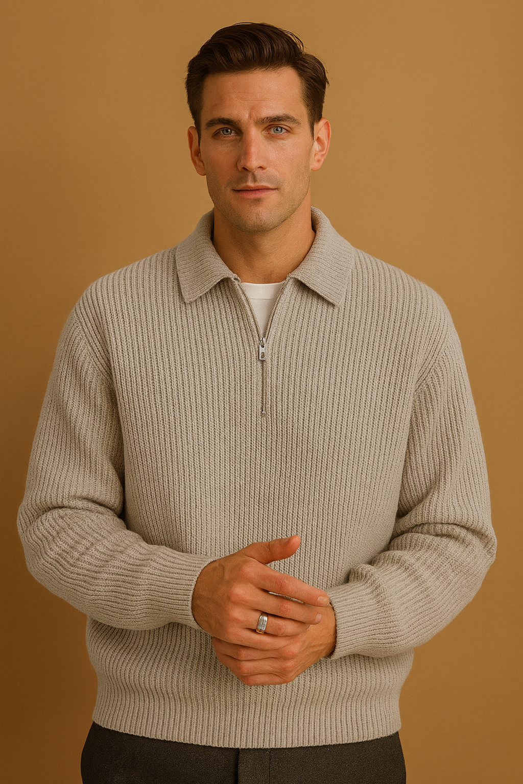 Simon™ | Pull en maille avec demi-zip