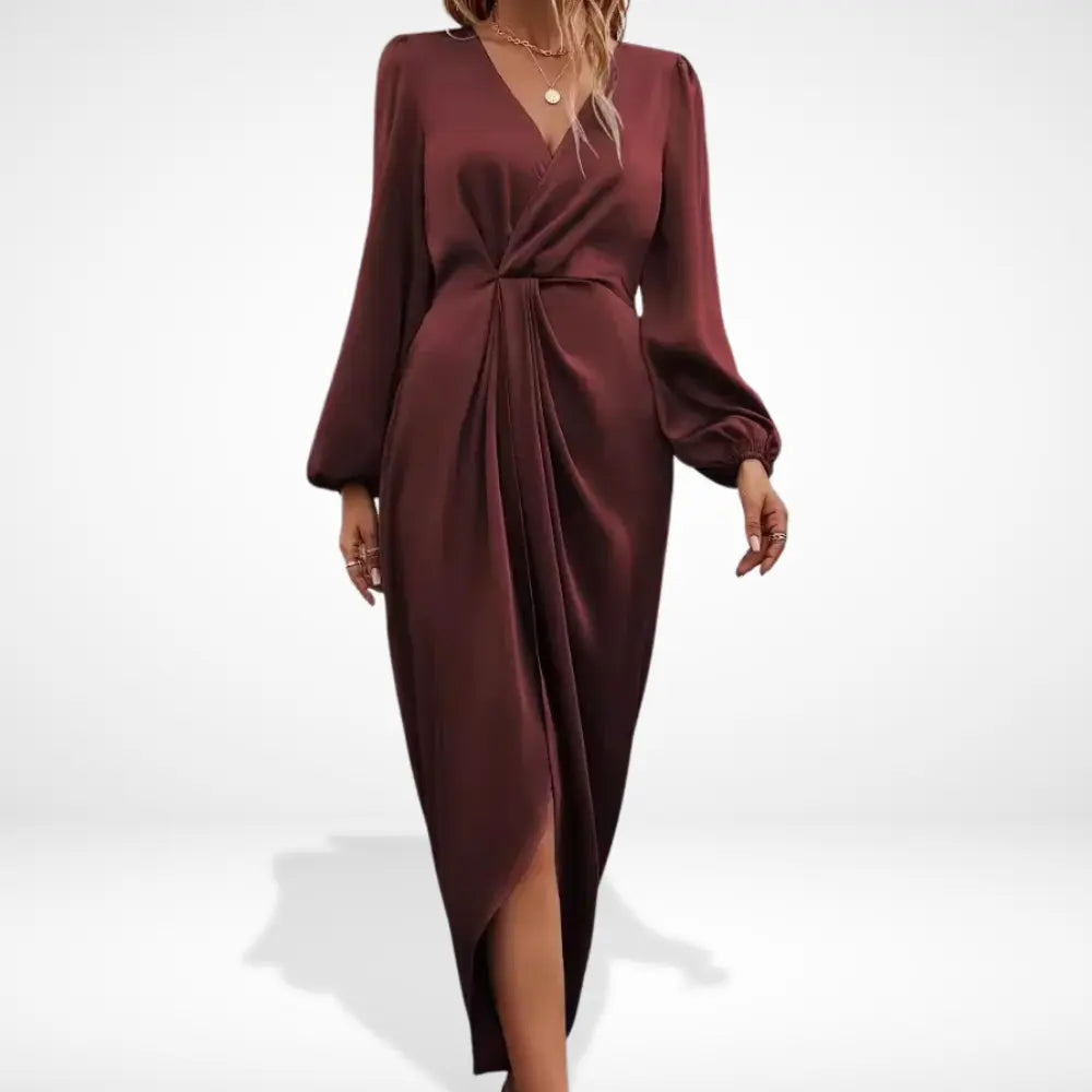 Martina | Robe de soirée midi avec drapé central