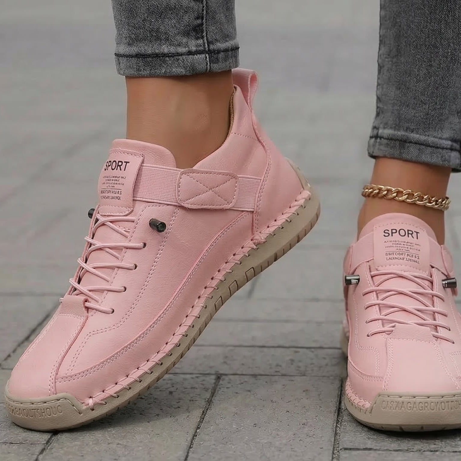 Gisela - Chaussures confortables effet peau