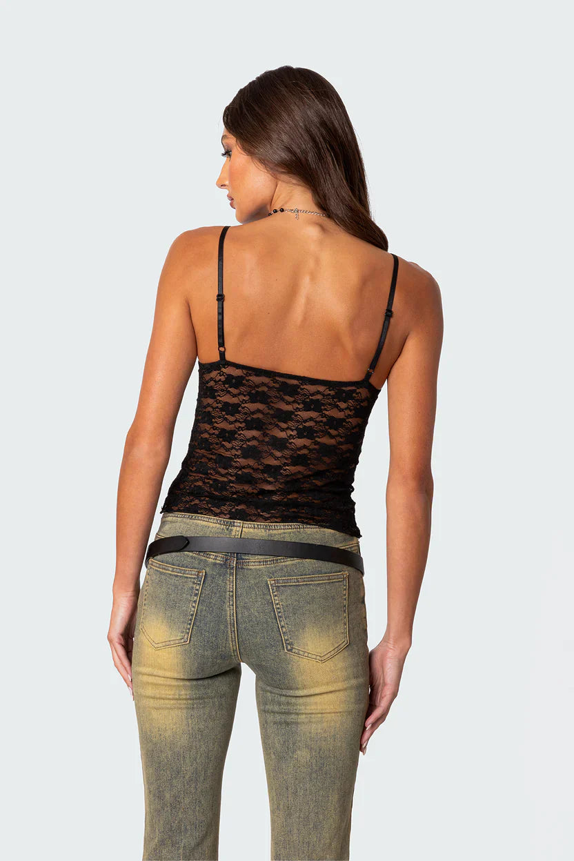 Lara™  – Top Transparent en Dentelle