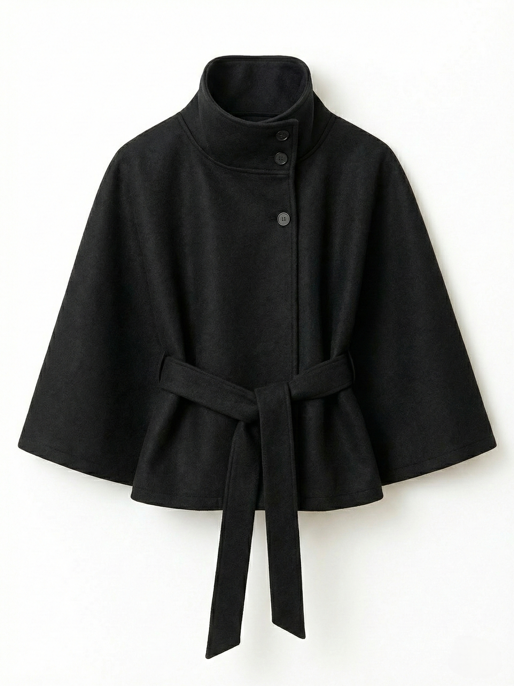 Chloe™ | Veste Cape à Col Montant avec Ceinture