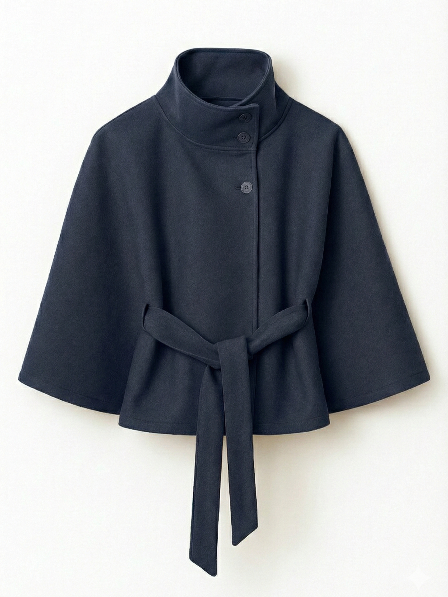 Chloe™ | Veste Cape à Col Montant avec Ceinture