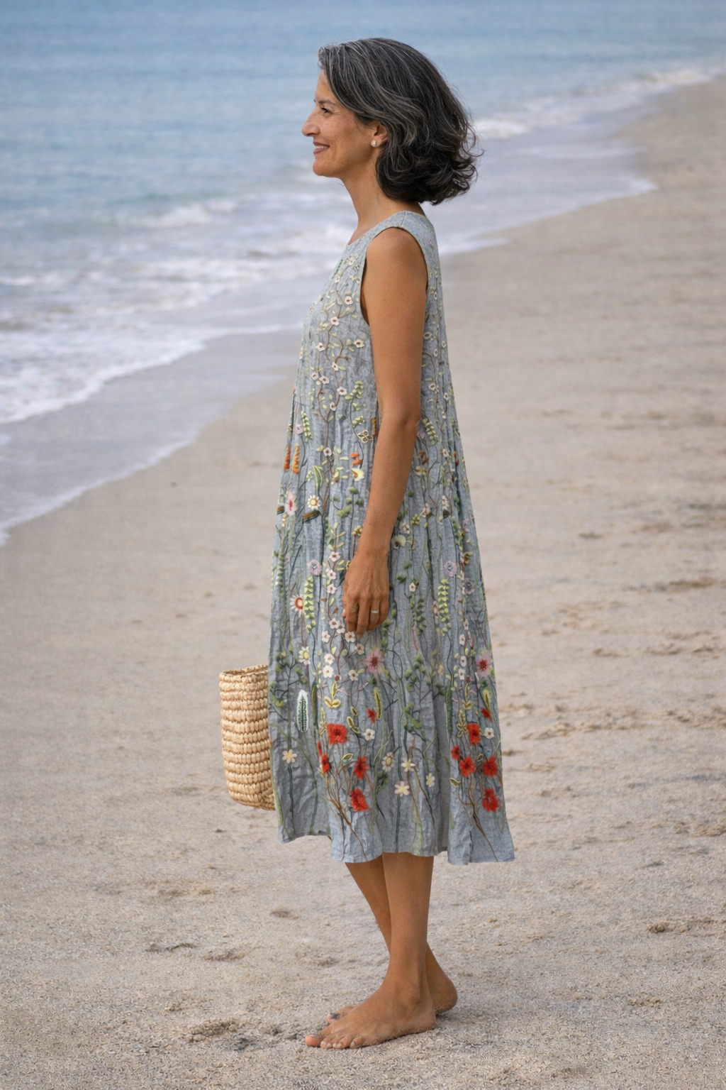 Cara | Robe midi avec fleurs sauvages
