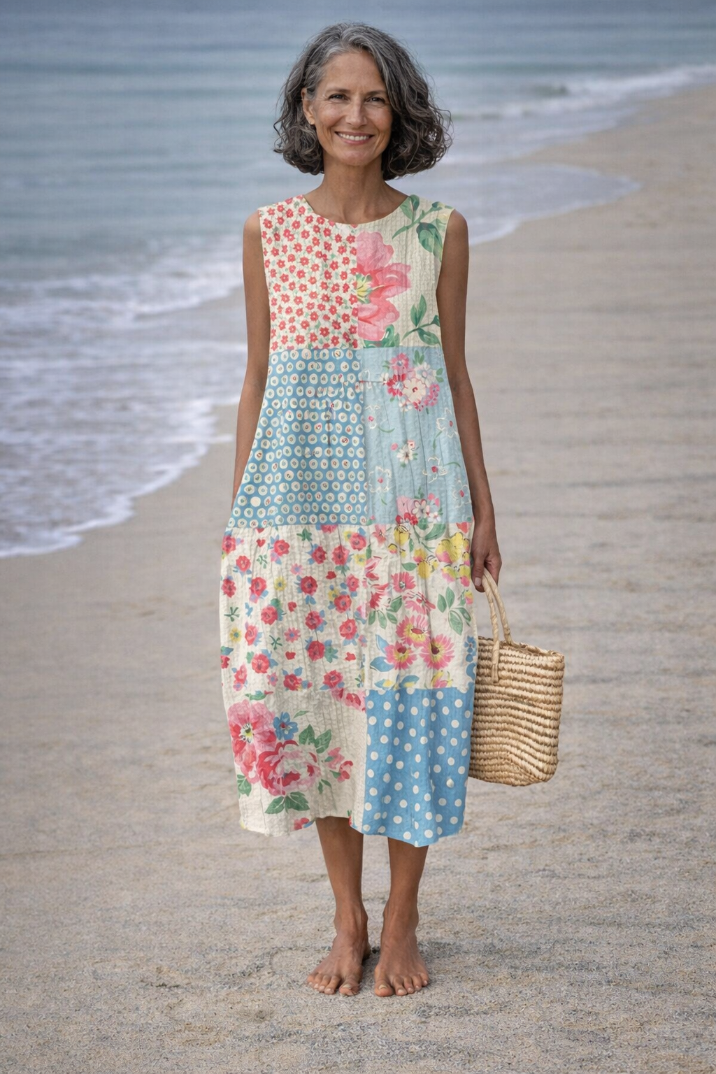 Valeria| Robe Midi en Patchwork