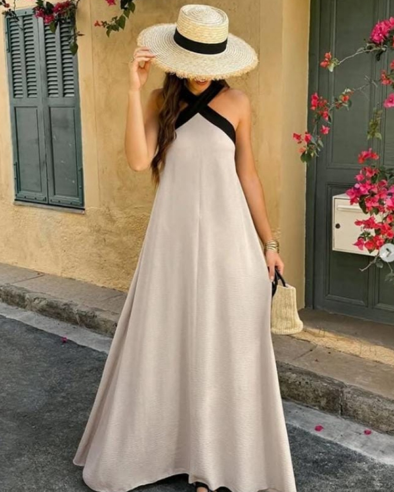 SIENNA | Robe Élégante avec Dos Exposé et Col à la Mode