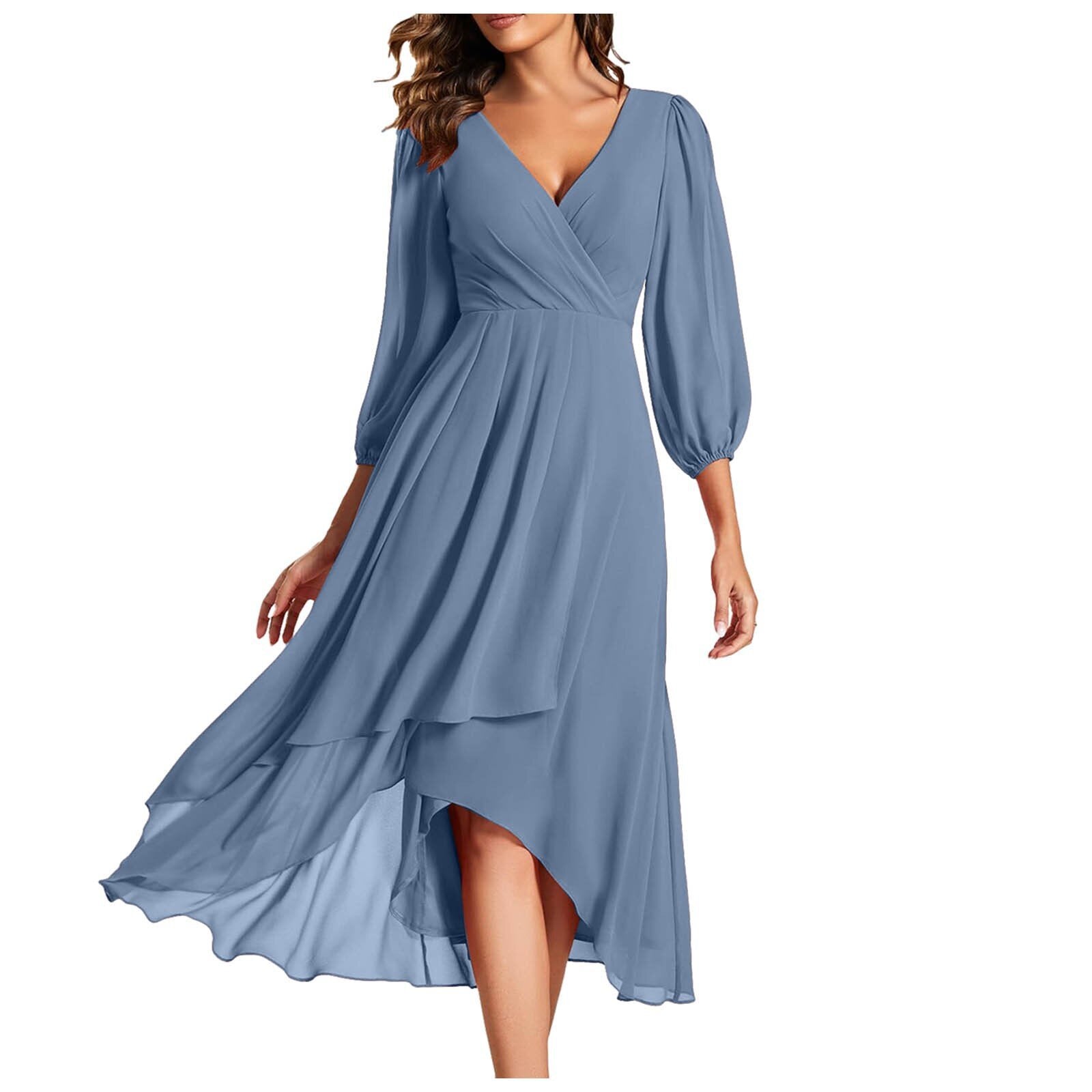 AURORA | Robe asymétrique avec décolleté en V et jupe fluide pour une élégance moderne