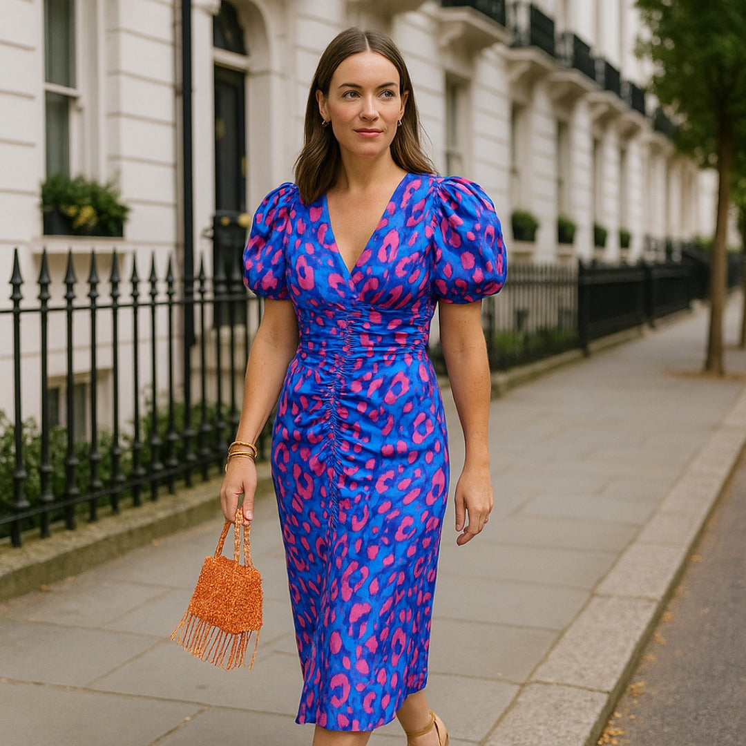 Noor™ | Robe Mi-Longue à Manches Bouffantes