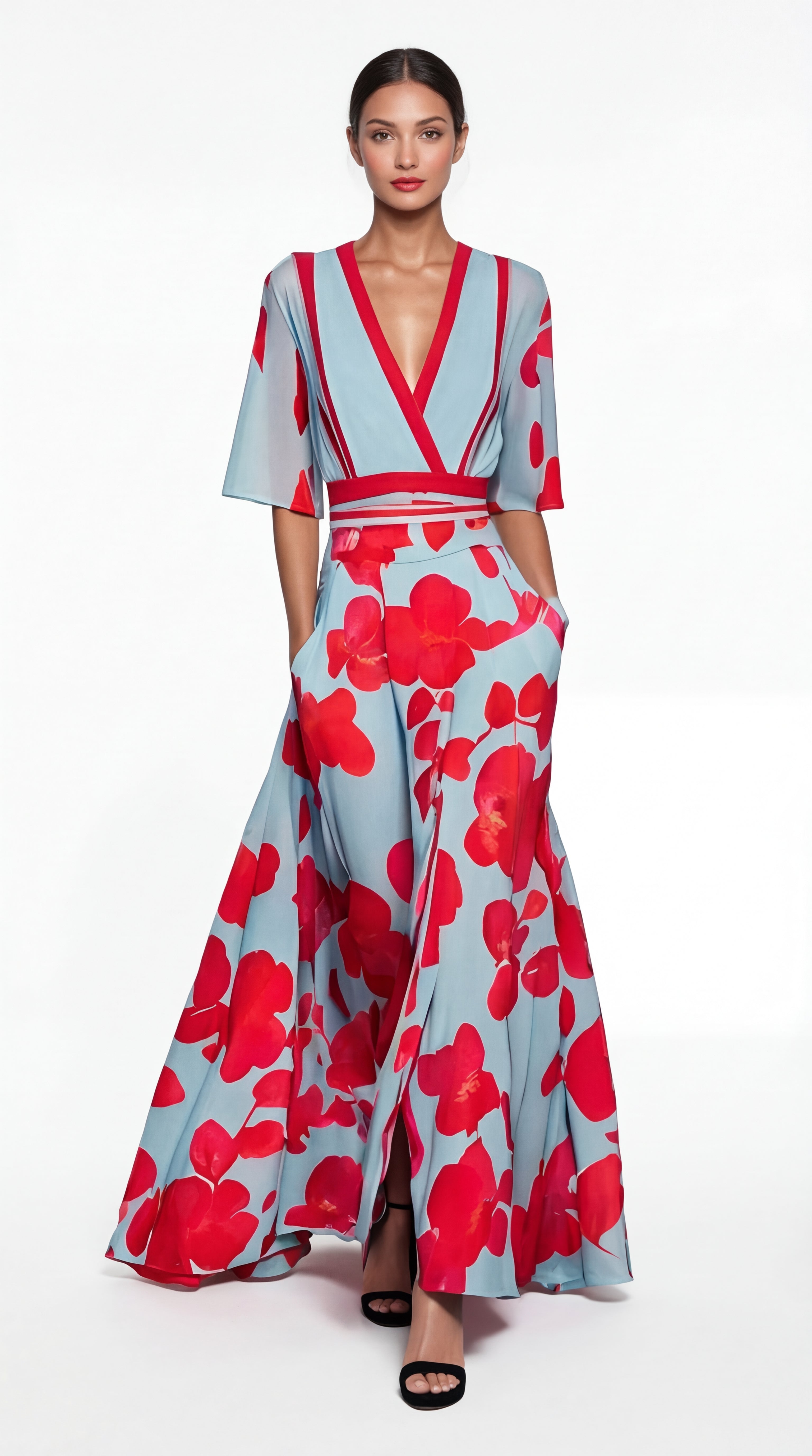 Valentina | Robe longue élégante avec décolleté plongeant
