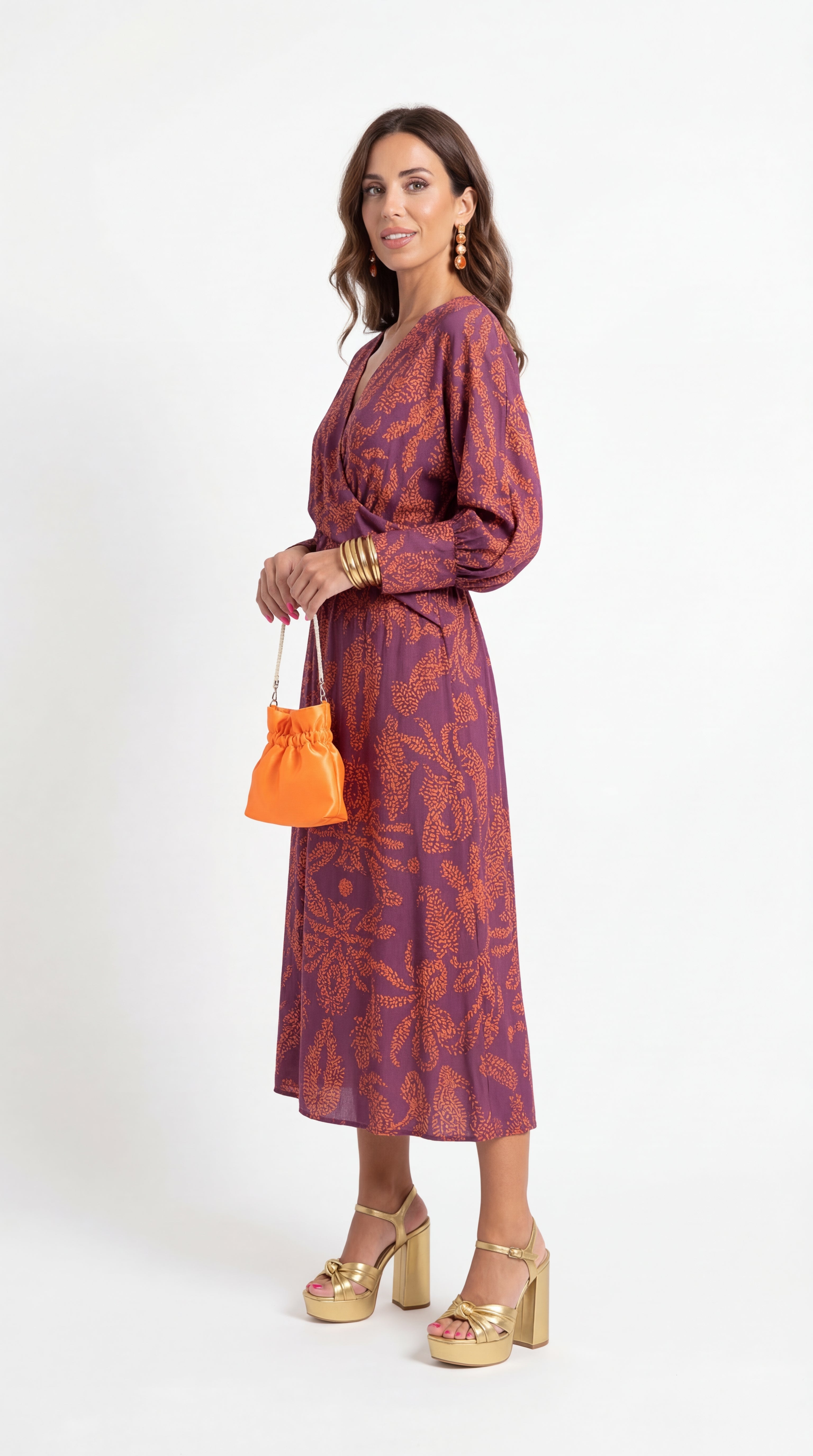 Isadora – Robe Midi Élégante avec Imprimé de Charme Intemporel