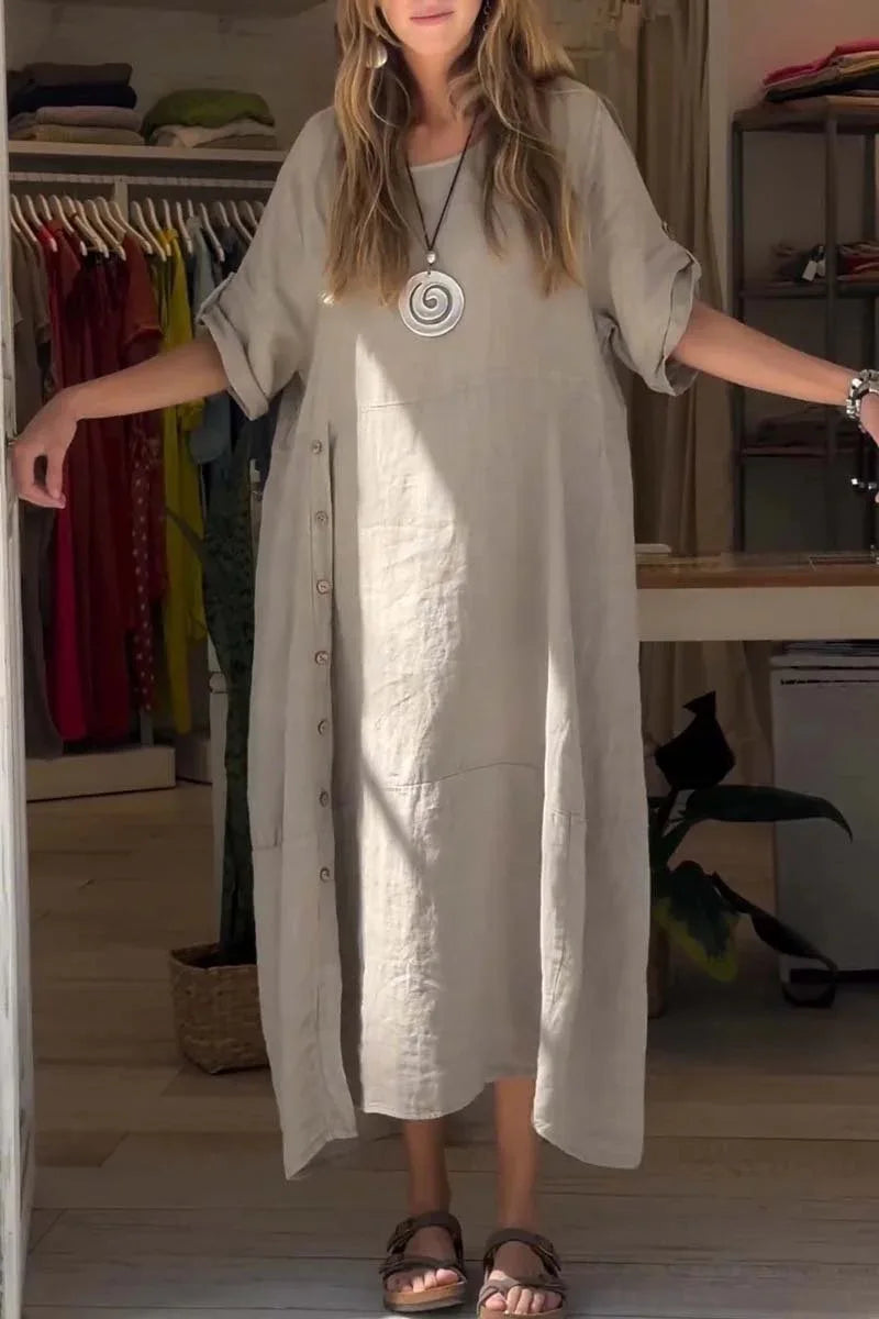 SELENA | Robe Décontractée Élégante avec Boutons