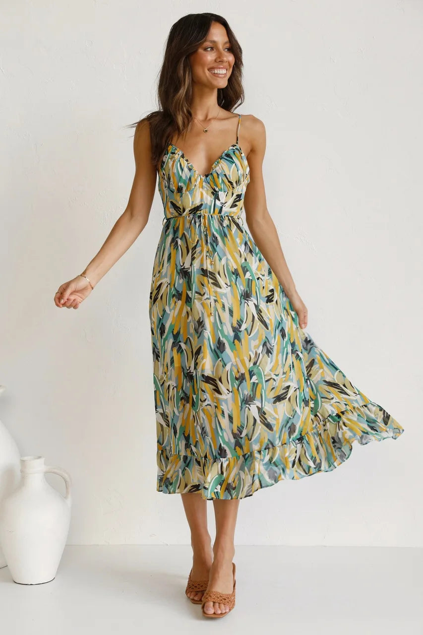 GABRIELLA | Robe d'été imprimée avec confort frais et style ensoleillé pour des journées libres
